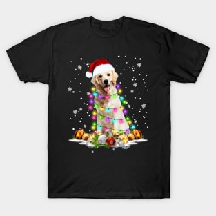 Nova Scotia Duck Tolling Retriever Christmas Dog Light Santa Hat Xmas - Dog Lovers T-Shirt